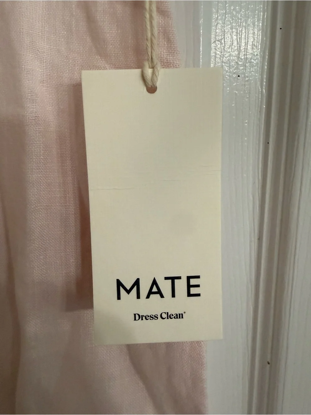 Linen Drawstring Midi Skirt in Pale Pink - Picture 3 of 4